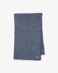 Mercerized Carded Wool Rib Knit Scarf