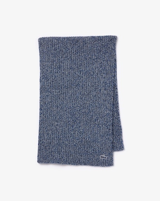 Mercerized Carded Wool Rib Knit Scarf