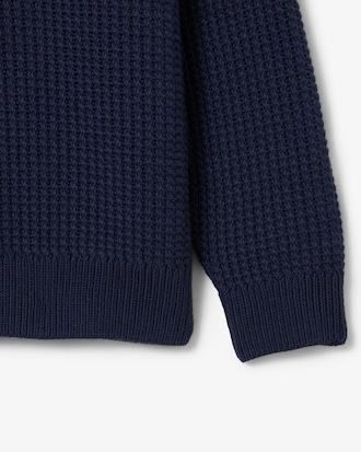 High Neck Half Zipper Heavy Wool Sweater