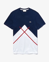 Men's Made In France Crew Neck Jacquard Patterned Piqu&eacute; T-shirt