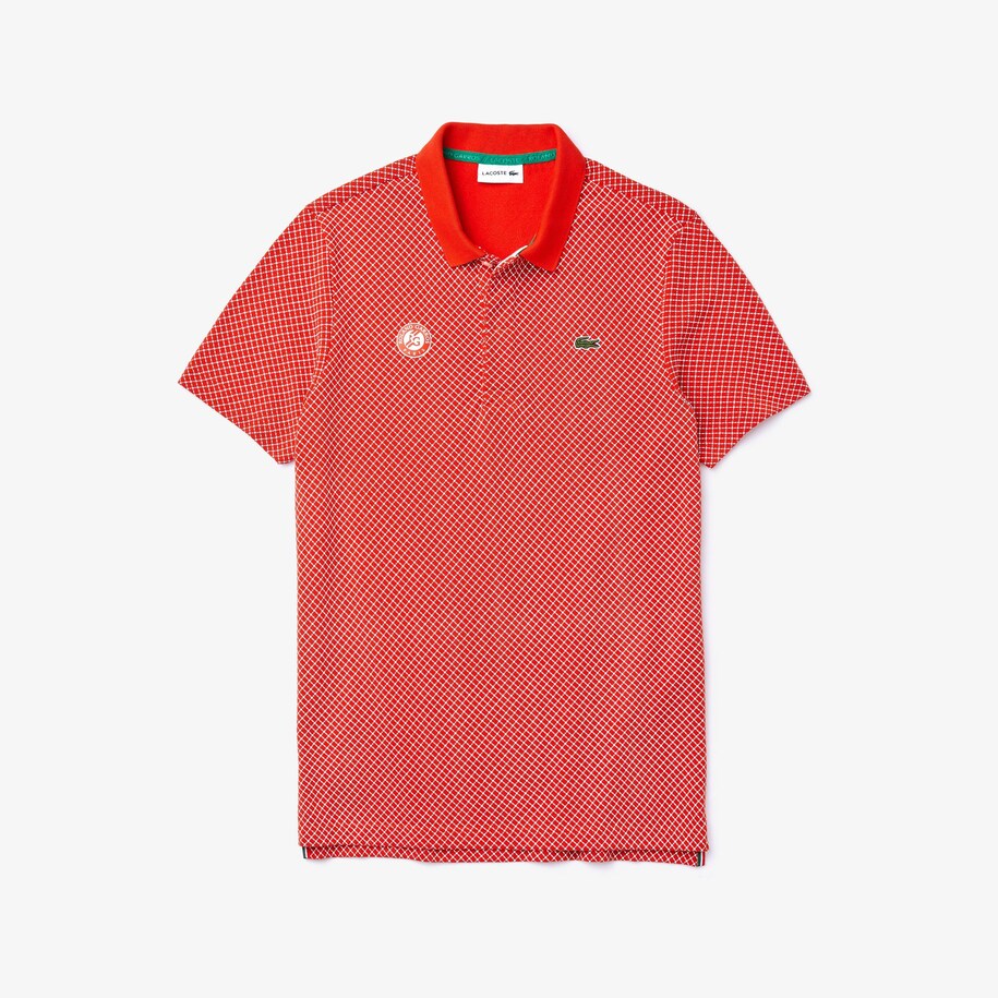 Men's Lacoste SPORT Roland Garros Print Cotton Polo Shirt ...