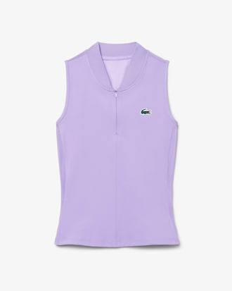 Sleeveless Stretch Dual Fabric Tennis Polo Shirt