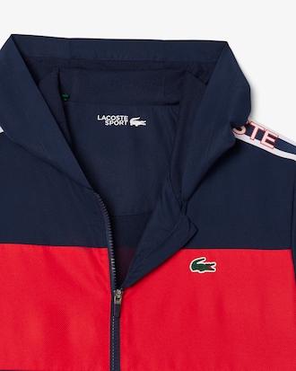 Colour-Block Logo Stripe Tennis Jacket