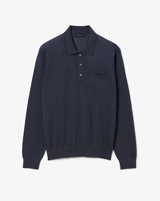 Runway Polo Collar Merino Wool Sweater