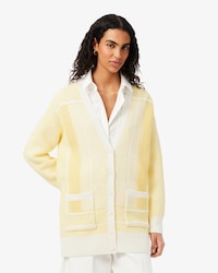 Tennis Court Jacquard Long Cardigan