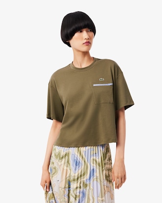 Oversized Zipped Pocket Detail T-shirt