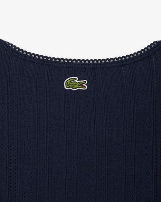 Slim Fit Pointelle Knit Cotton Tank Top
