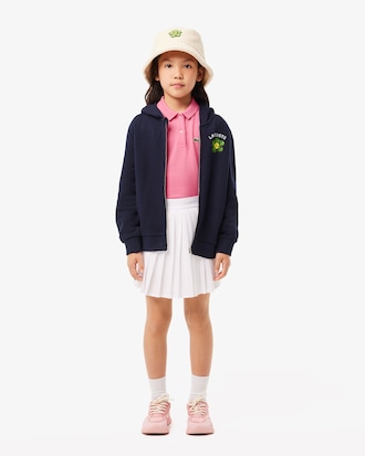 Scalloped Collar Mini Piqué Polo Shirt