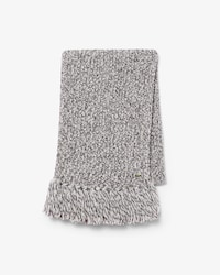 Mercerized Wool Blend Knit Scarf