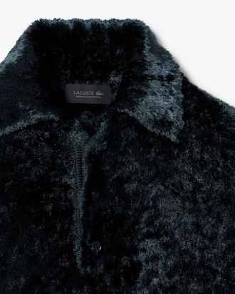 Runway Polo Collar Velour Sweater