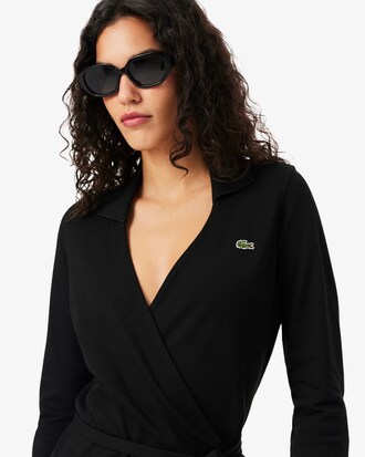 Stretch Mini Piqu&eacute; Wrap Polo Dress