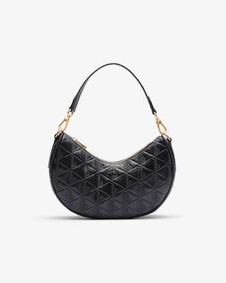 Maheki Embossed Leather Half Moon Purse