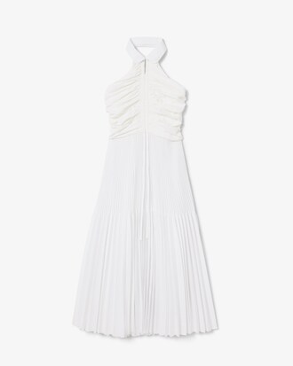 Pleated Sleeveless Polo Dress