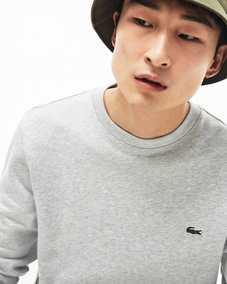 Men's Crew Neck Contrast Accents Fleece Sweatshirt