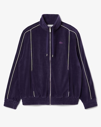 Oversized Zipped Velour Sweatshirt