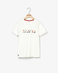 Boys' Crew Neck 3D Effect Lacoste Lettering Cotton T-shirt
