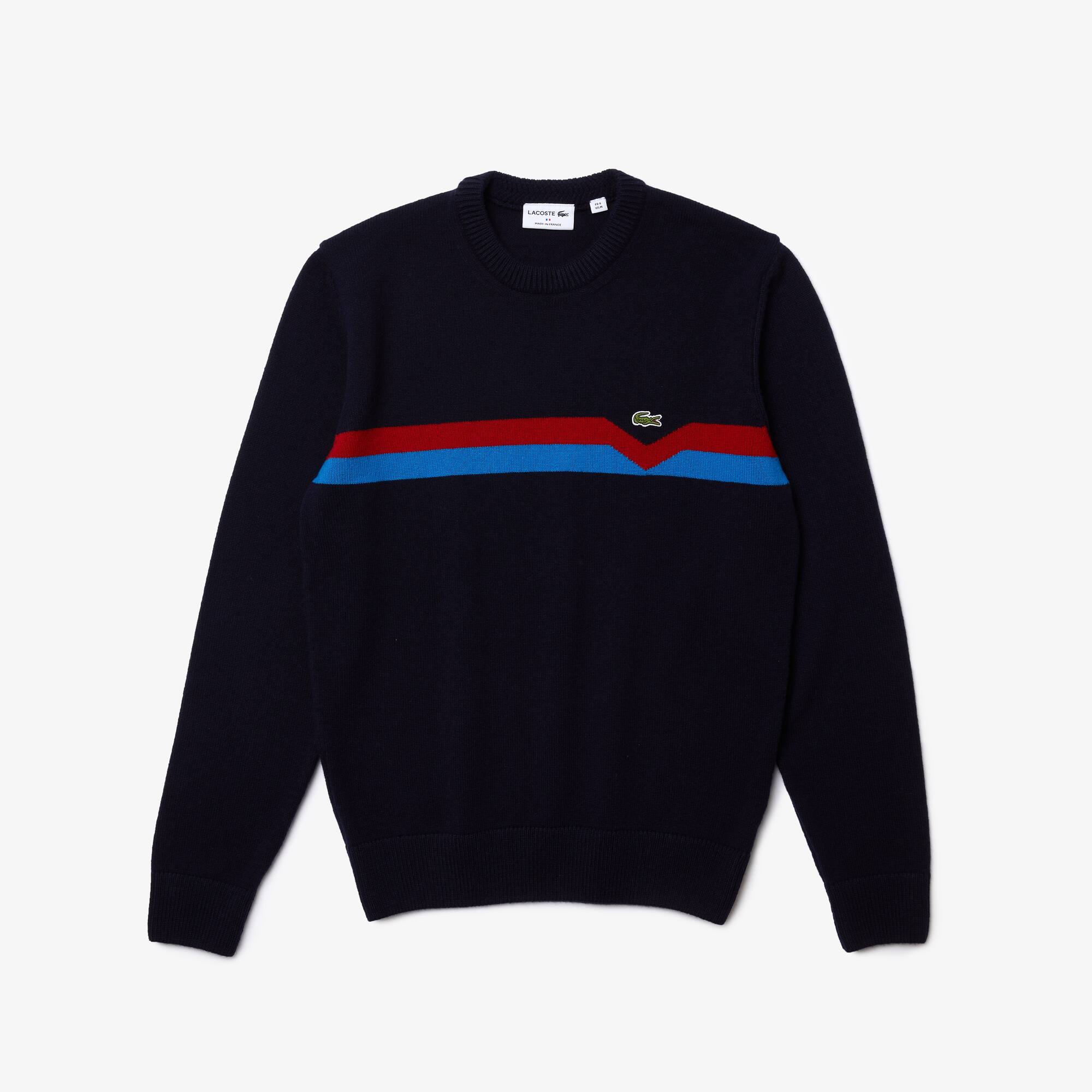 lacoste striped sweater