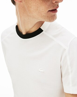 Men's Lacoste Motion Contrast Crew Neck Cotton T-shirt