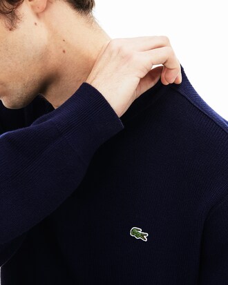 Men's Crew Neck Knit Effect Cotton Sweater