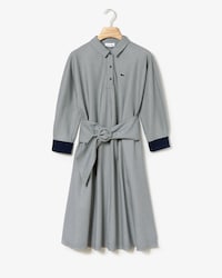 Women's Belted Mid-Length Check Polo Dress