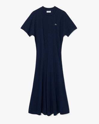Long Fluid Piqu&eacute; T-shirt Dress