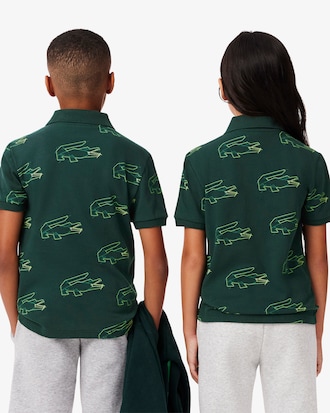 Crocodile Print Mini Piqué Polo Shirt