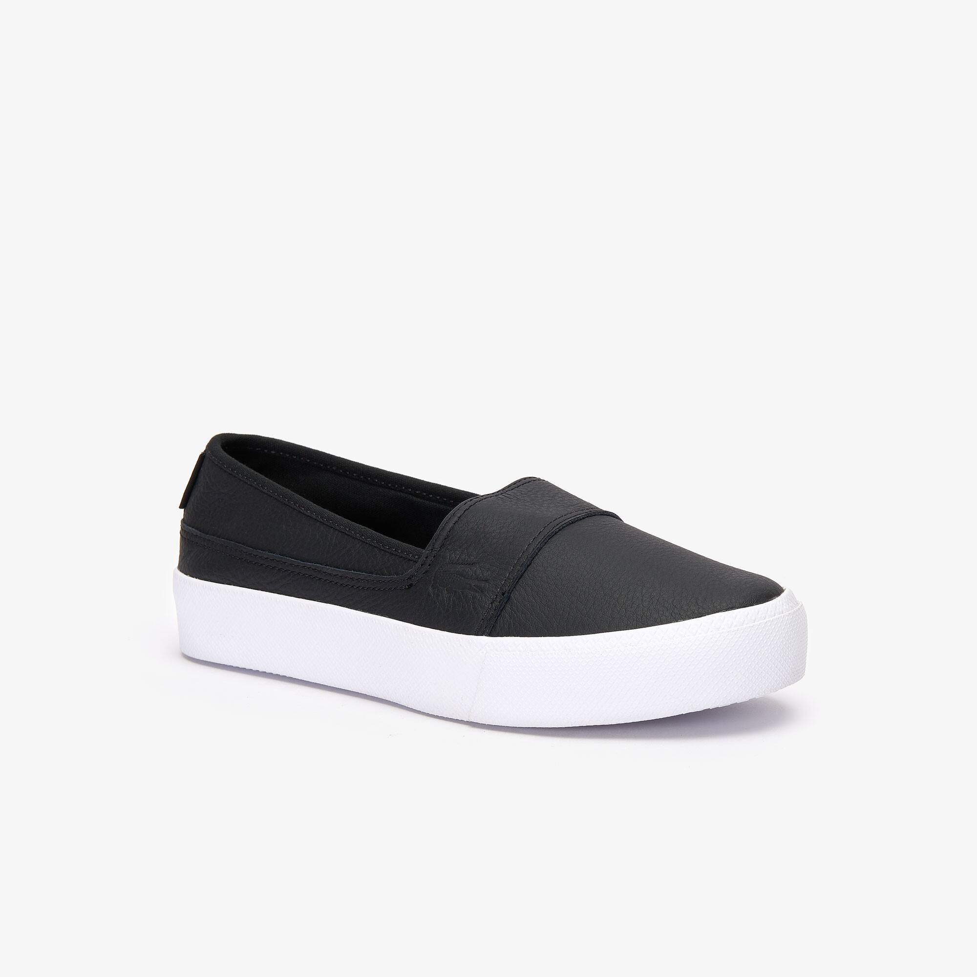 lacoste black slip ons
