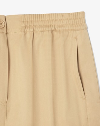 Straight Cut Twill Midi Skirt