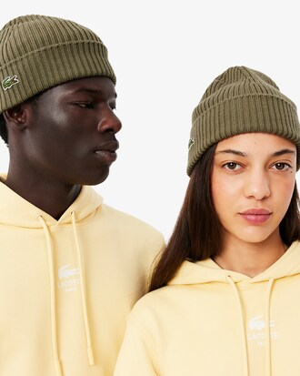 Rib Knit Brushed Wool Beanie