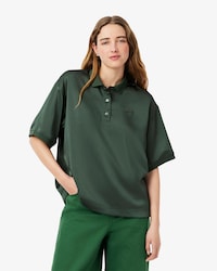 Oversized Silky Fluid Polo Shirt