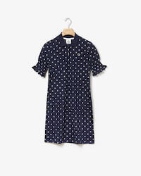 Women's Lacoste LIVE Smocked Sleeves Cashmere Print Polo Dress