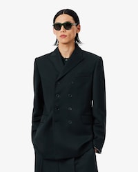 Runway Double Breasted Lightweight Wool Blazer