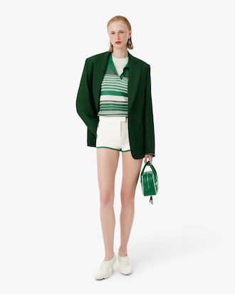 Runway Satin Knit Mini-Shorts