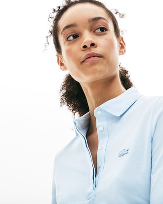 Women's Lacoste Slim Fit Stretch Mini Piqu&eacute; Polo Shirt