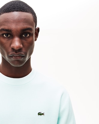 Men's Crew Neck Bicolour Knit Effect Cotton Sweater