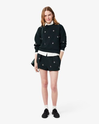 Oversized Embroidery Accent Piqu&eacute; Sweatshirt