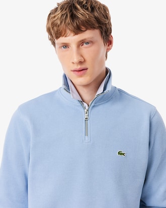 Zip-Up High Neck Interlock Sweatshirt