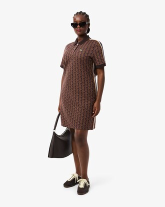 Slim Fit Monogram Jacquard Polo Dress