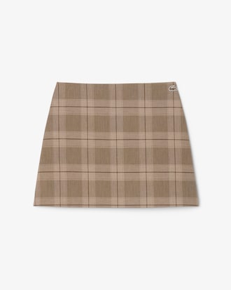 Water-Repellent Short Plaid Skirt