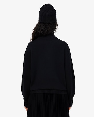 3D Knit Cashmere High Neck Sweater