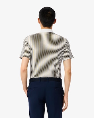 Heat Regulating Striped Golf Polo Shirt