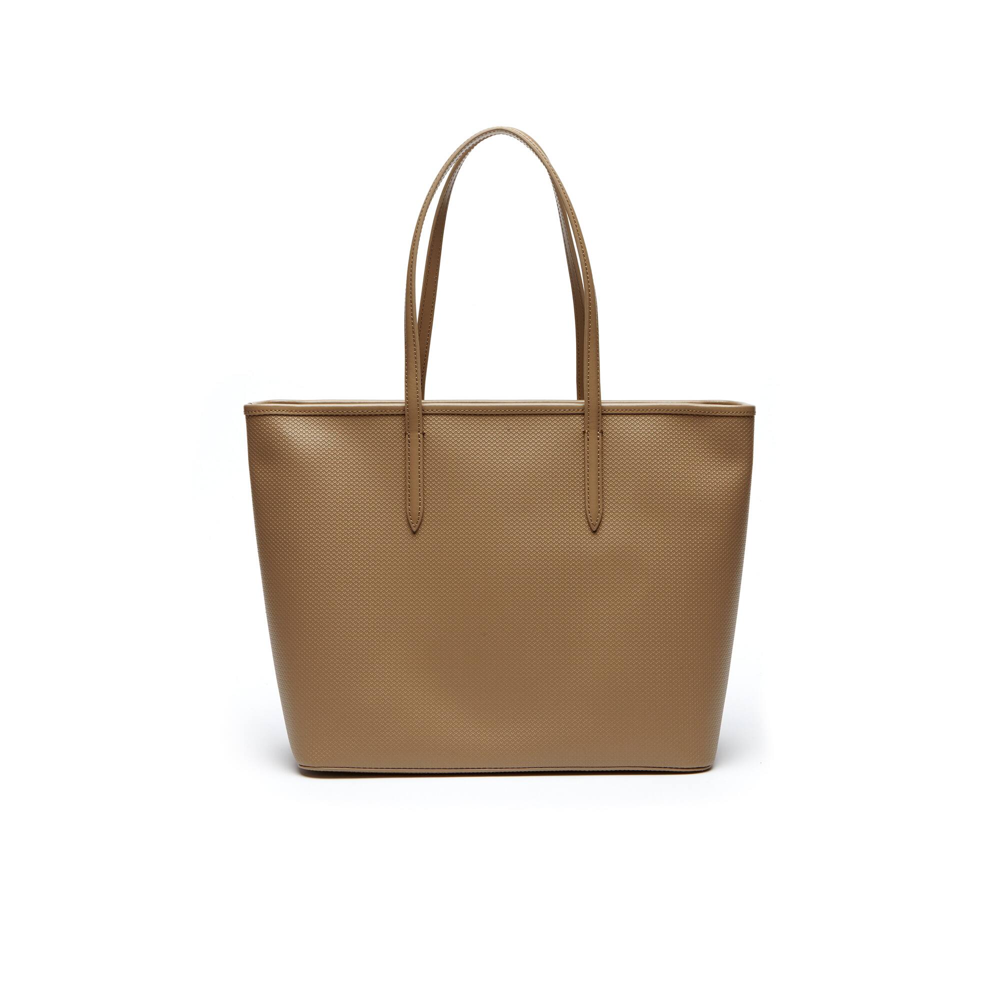 large leather zip tote