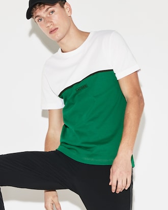 Men's Lacoste SPORT Crew Neck 3D Lettering Colourblock T-shirt