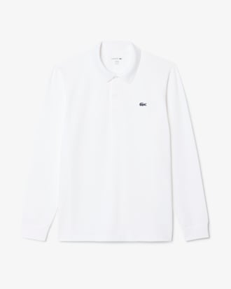 Regular Fit Long Sleeved Cotton Blend Polo Shirt