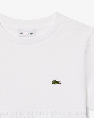 Cotton T-shirt with Pleated Hem