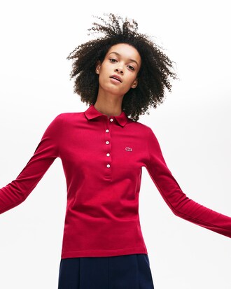 Women's Lacoste Slim Fit Stretch Mini Piqu&eacute; Polo Shirt