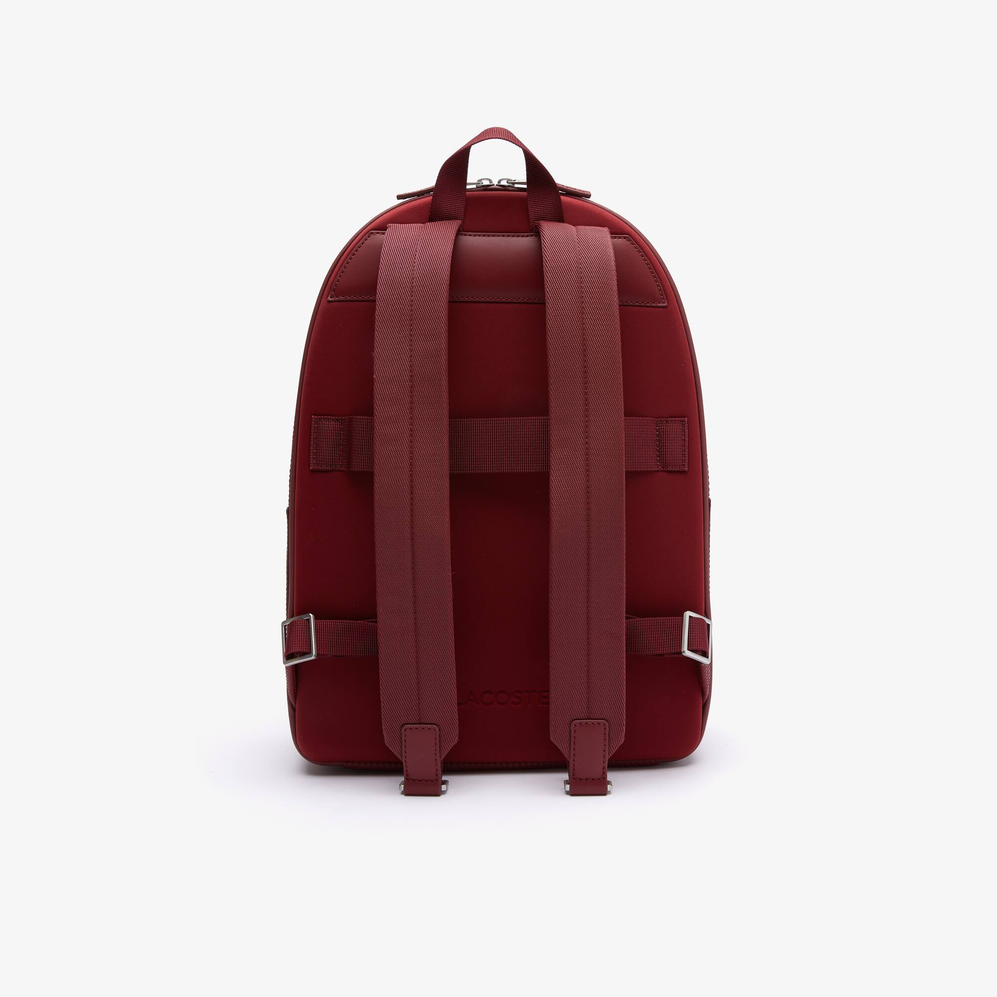 maroon leather backpack
