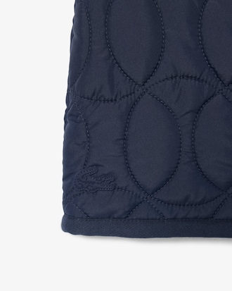 Short Water-Repellent Tennis Motif Quilted Skirt
