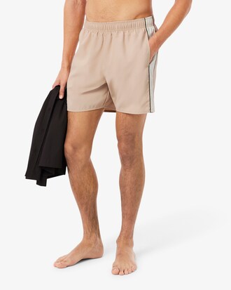 Mid Length Colorblock Swim Trunks
