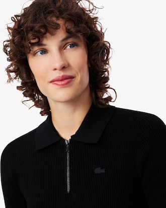 Pleated Polo Collar Dress